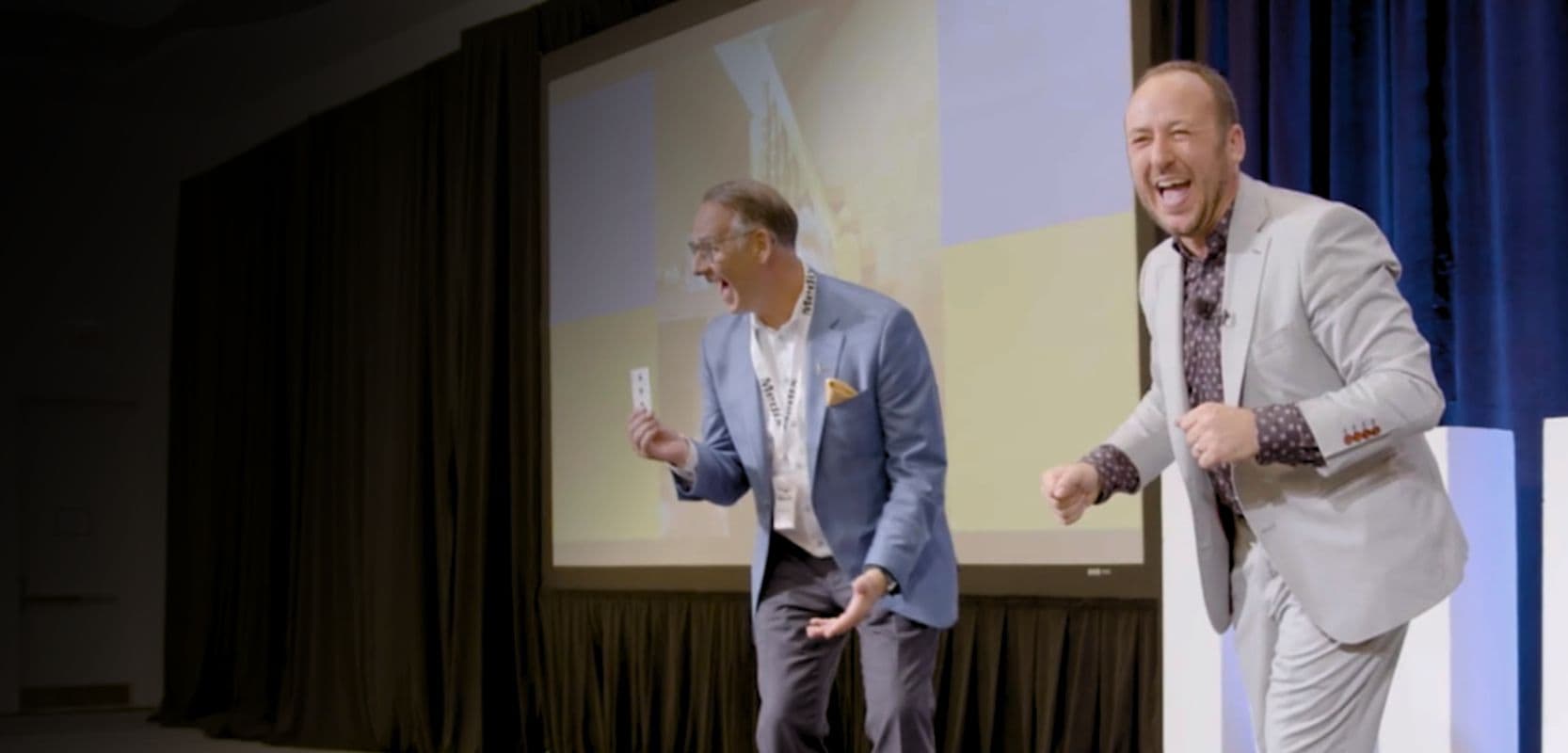 Professional mentalist performing at corporate event